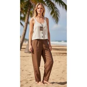 $69 Patagonia Women's Garden Island Reversible Top Shirt Size L 42345 Natural